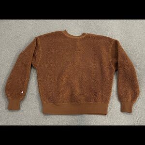 Champion teddy bear fleece pullover cropped sweater